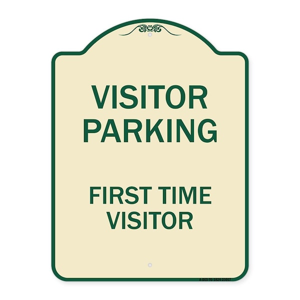 Reserved Parking Visitor Parking First Time Visitor Heavy-Gauge Alum Sign, 24" x 18", TG-1824-23017
